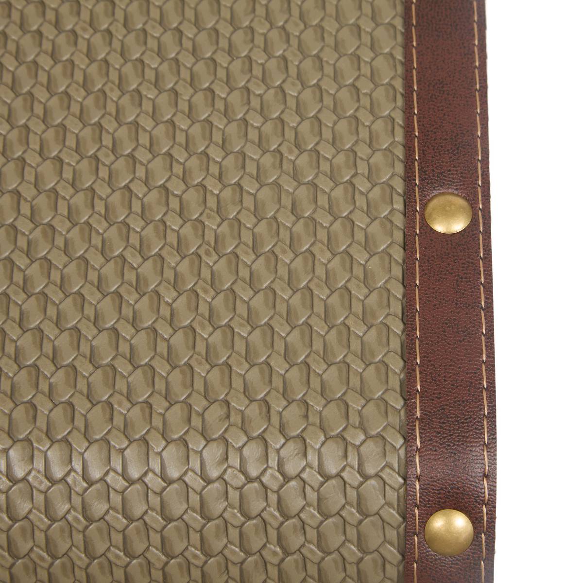 Juego de 2 baúles rectangulares "Bonie" Verde caqui, An.40/45,5 cm Verde caqui