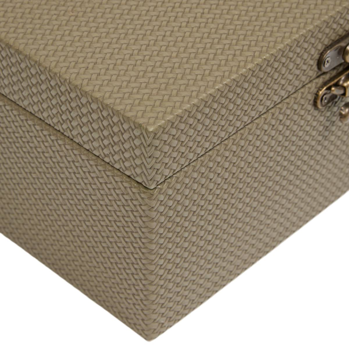 Lote de 4 cajas de almacenamiento rectangulares "Bonie" Verde caqui, L.16/19/22/25 cm Verde caqui