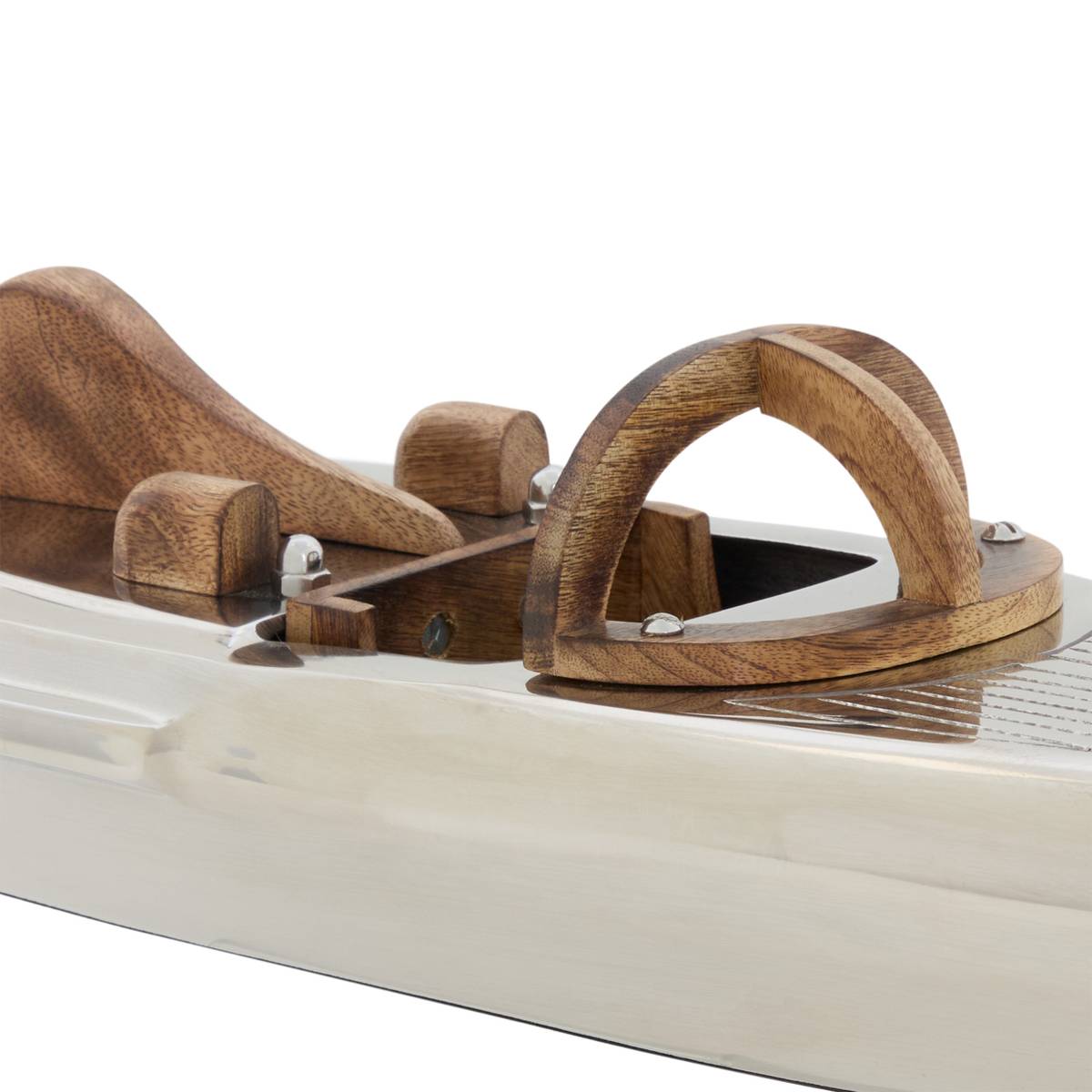 Bateau d&eacute;coratif "Johan" Manguier / Aluminium, L.45 cm Plata