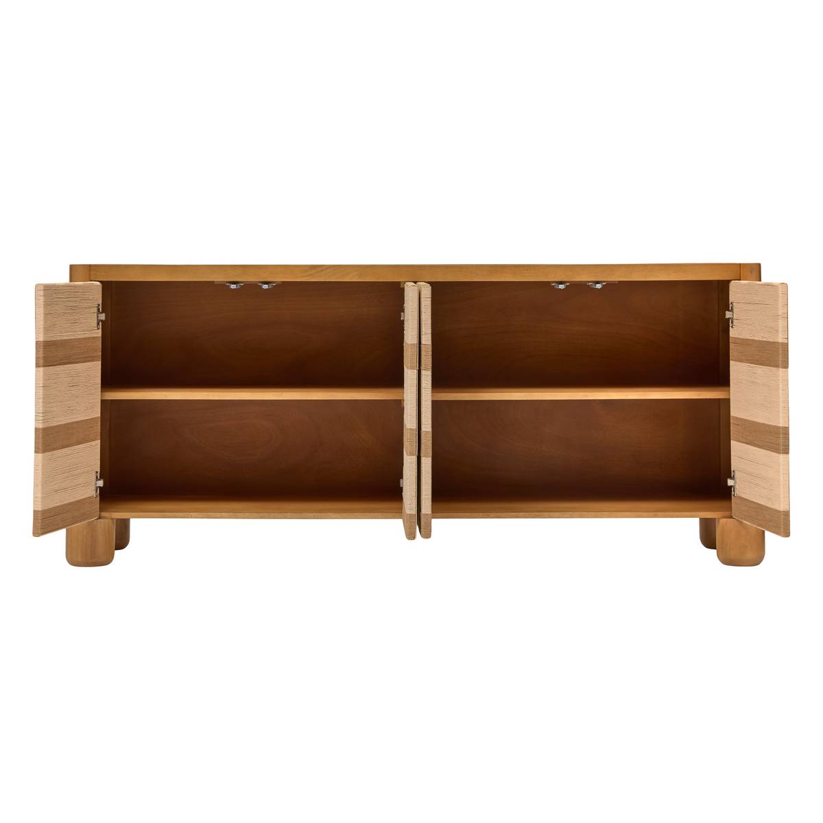 Aparador rectangular 4 puertas 2 niveles Netsi Mango, Miel, 175x75 cm Miel