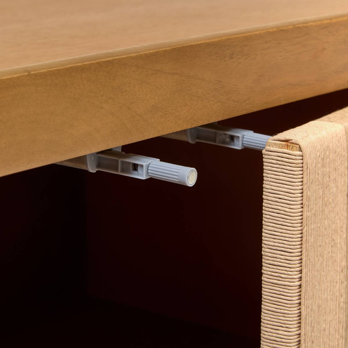 Aparador rectangular 4 puertas 2 niveles Netsi Mango, Miel, 175x75 cm Miel