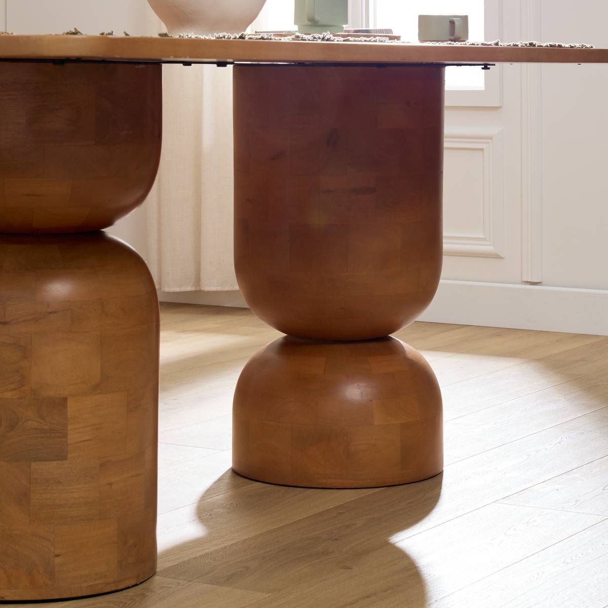 Mesa de comedor "Netsi" Madera de mango, 8 plazas Arena