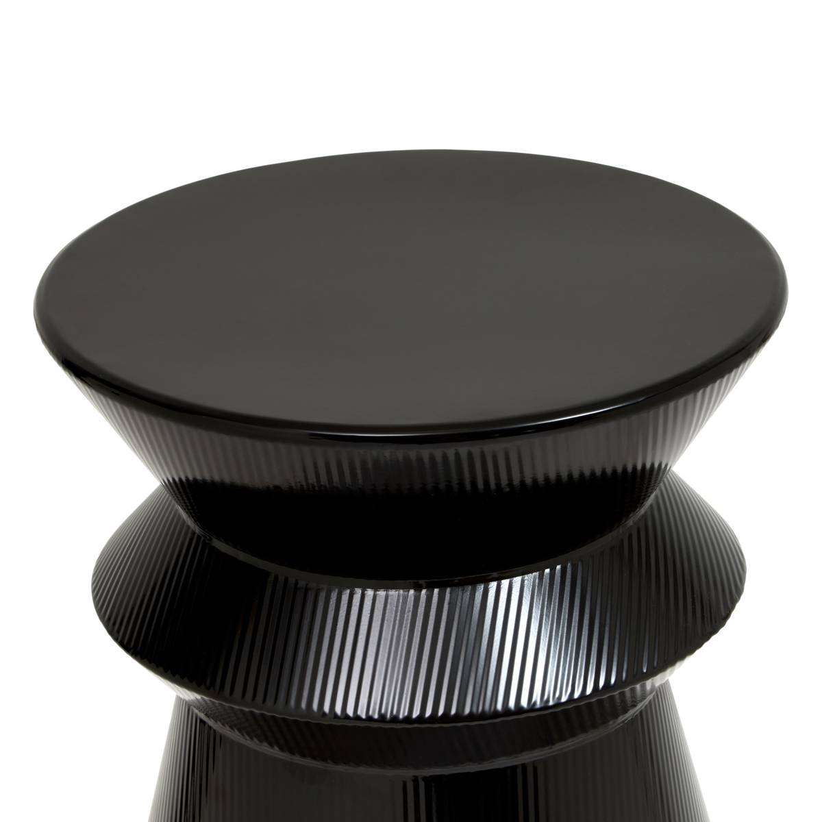 Mesa auxiliar "Maya" Acero, Negro, Di&aacute;metro 35,5 cm Negro