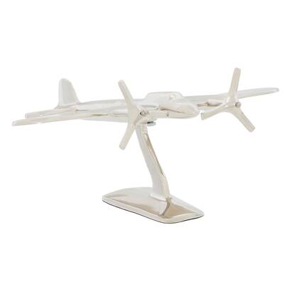 Avion d&eacute;coratif "flavie" aluminium, h.30 cm