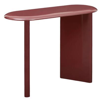 Consola ovalada "douglas" rojo granate, 100x40 cm