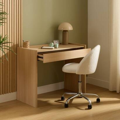 Escritorio rectangular con 1 caj&oacute;n "john" beige, 100x50 cm