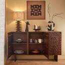 Aparador rectangular con 3 puertas y 1 estante "Nyero" Madera de mango, Marrón, 150x90 cm Marrón