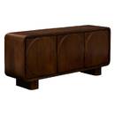 Aparador rectangular de 3 puertas y 3 niveles "Shelty" Madera de mango, Marrón, 160x70 cm Marrón