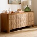 Aparador rectangular 4 puertas 2 niveles Netsi Mango, Miel, 175x75 cm Miel