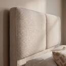Cama con canapé "Wonta" Beige Lino, 160x200 cm Gris
