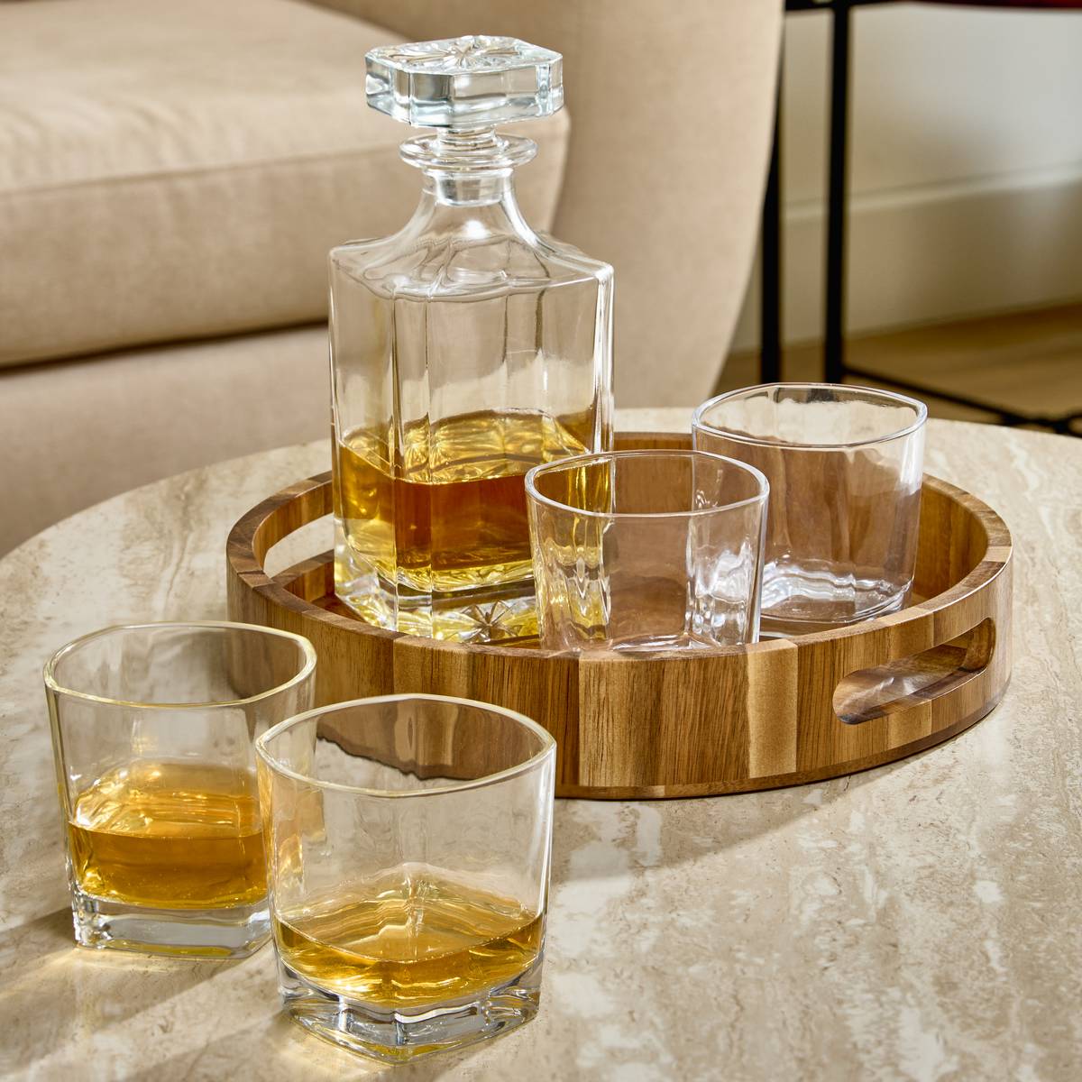 Estuche de aperitivo para whisky "Jules" Cristalino, Transparente Transparente