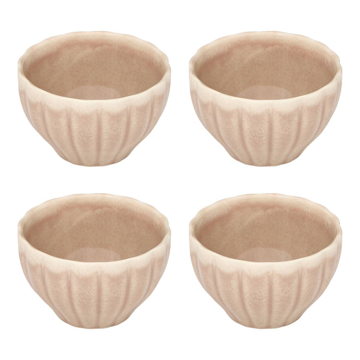 Lote de 4 cuencos "Romy" Gres, Ø 10 cm Rosa