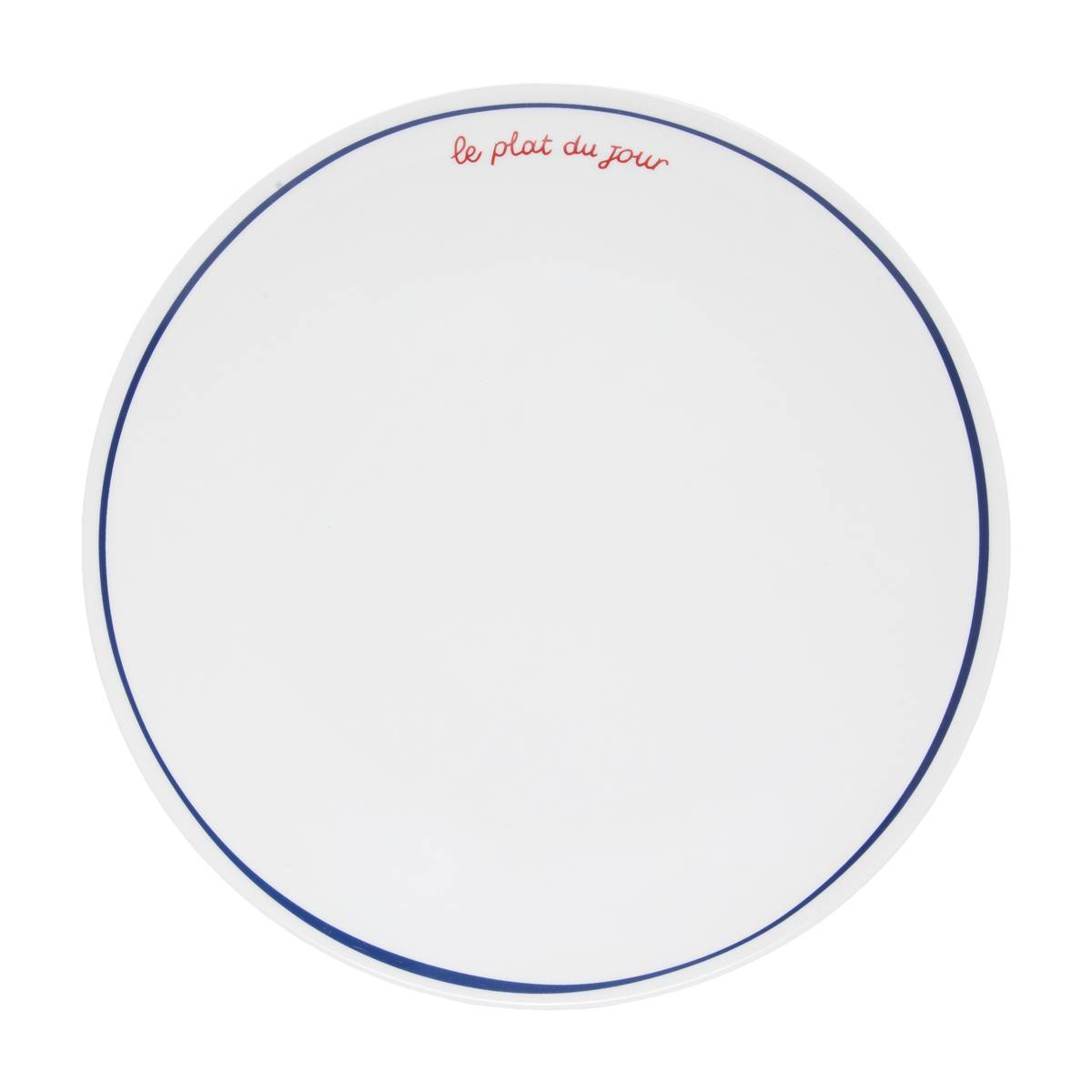 Juego de 6 platos llanos "Petit dej à la française" Porcelana, D.27 cm Azul