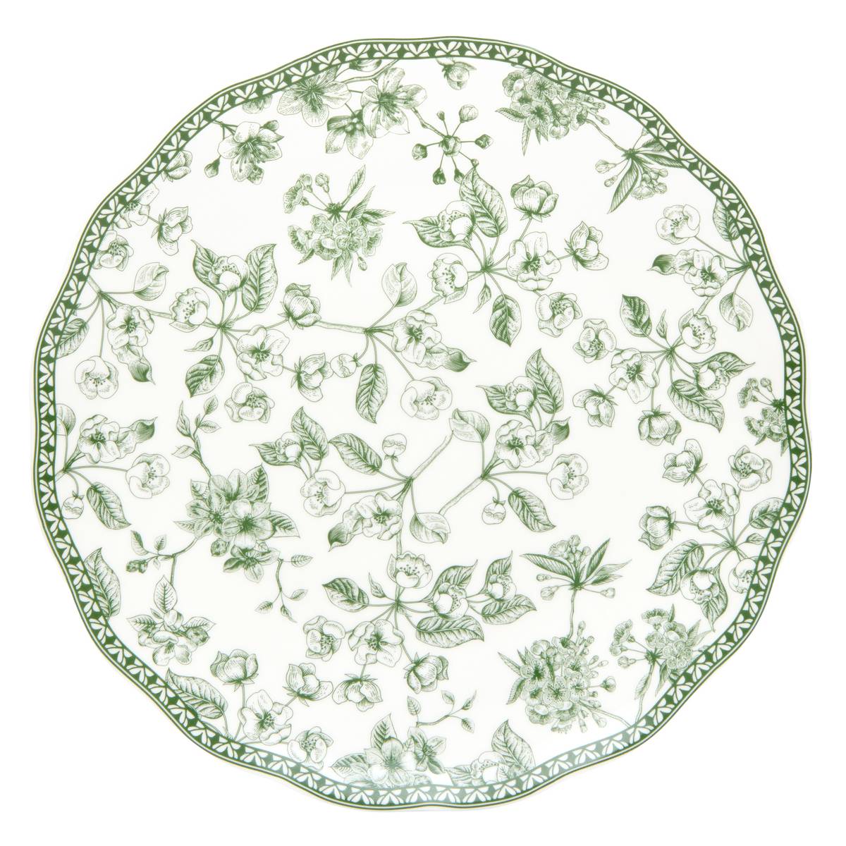 Juego de 6 platos de postre "Lisiere" Porcelana, D.20,7 cm Verde