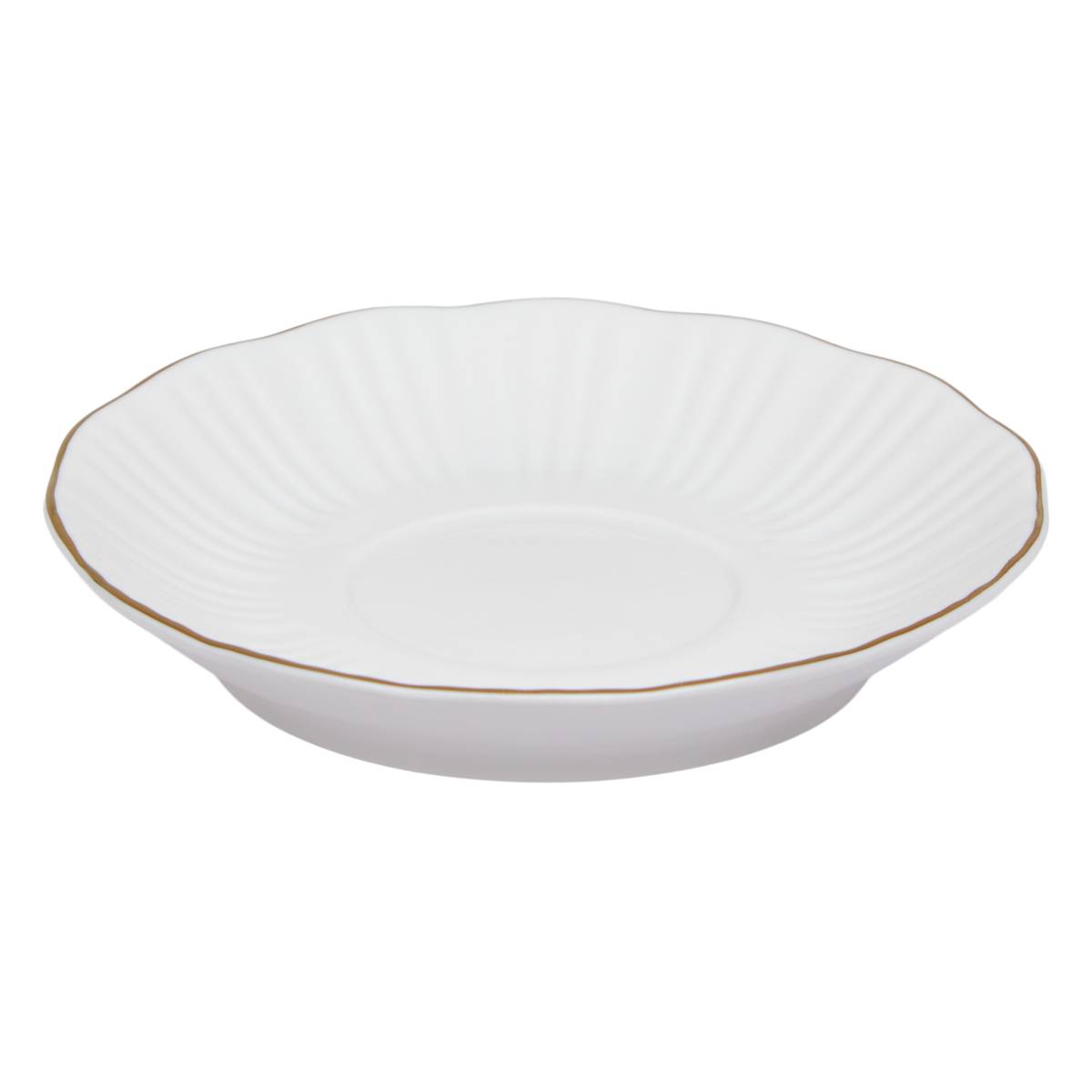 Taza con platillo "Daphne" 130 ml, Porcelana, Blanco Blanco