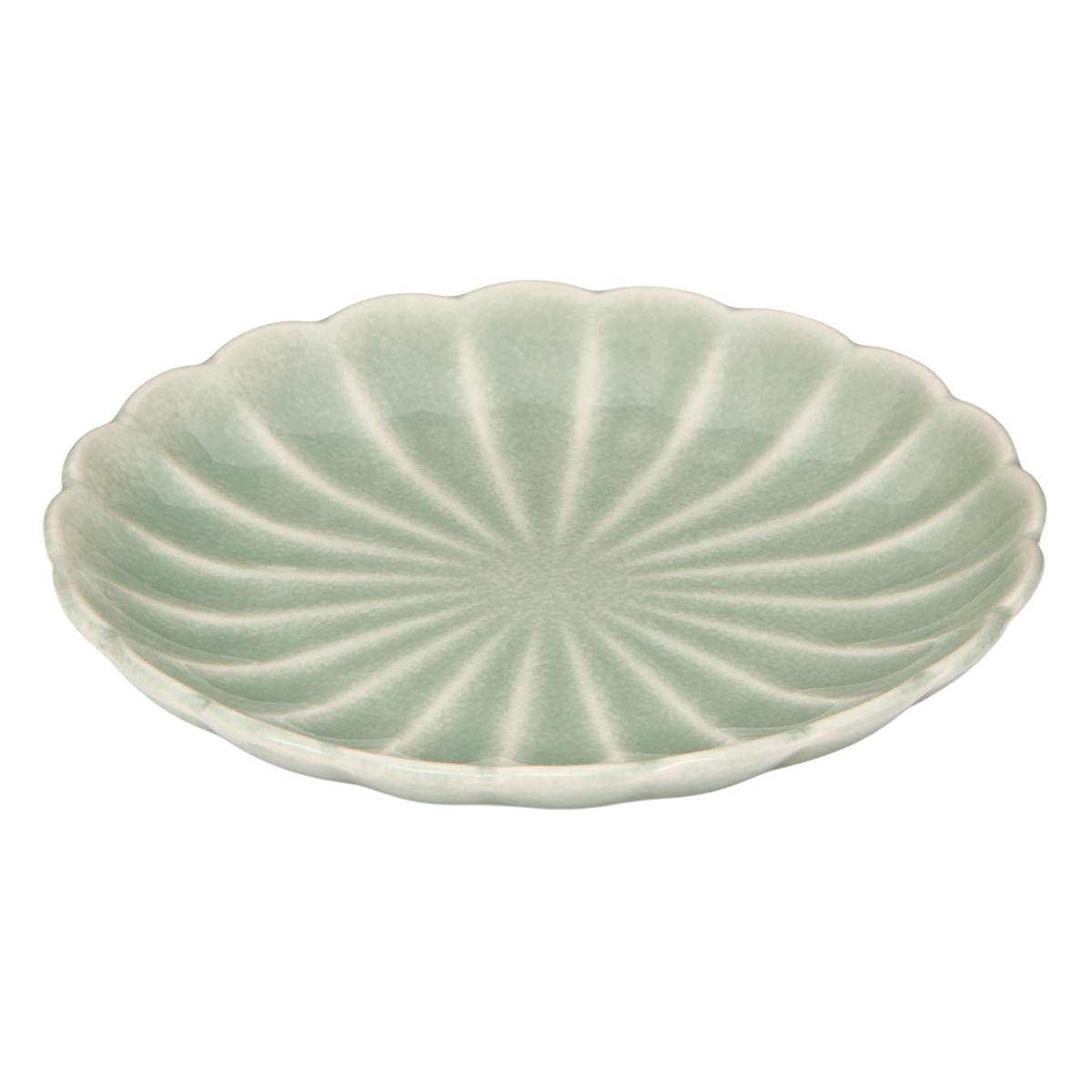 Lote de 4 platos para pan "Romy" Gres, D.15,3 cm Verde