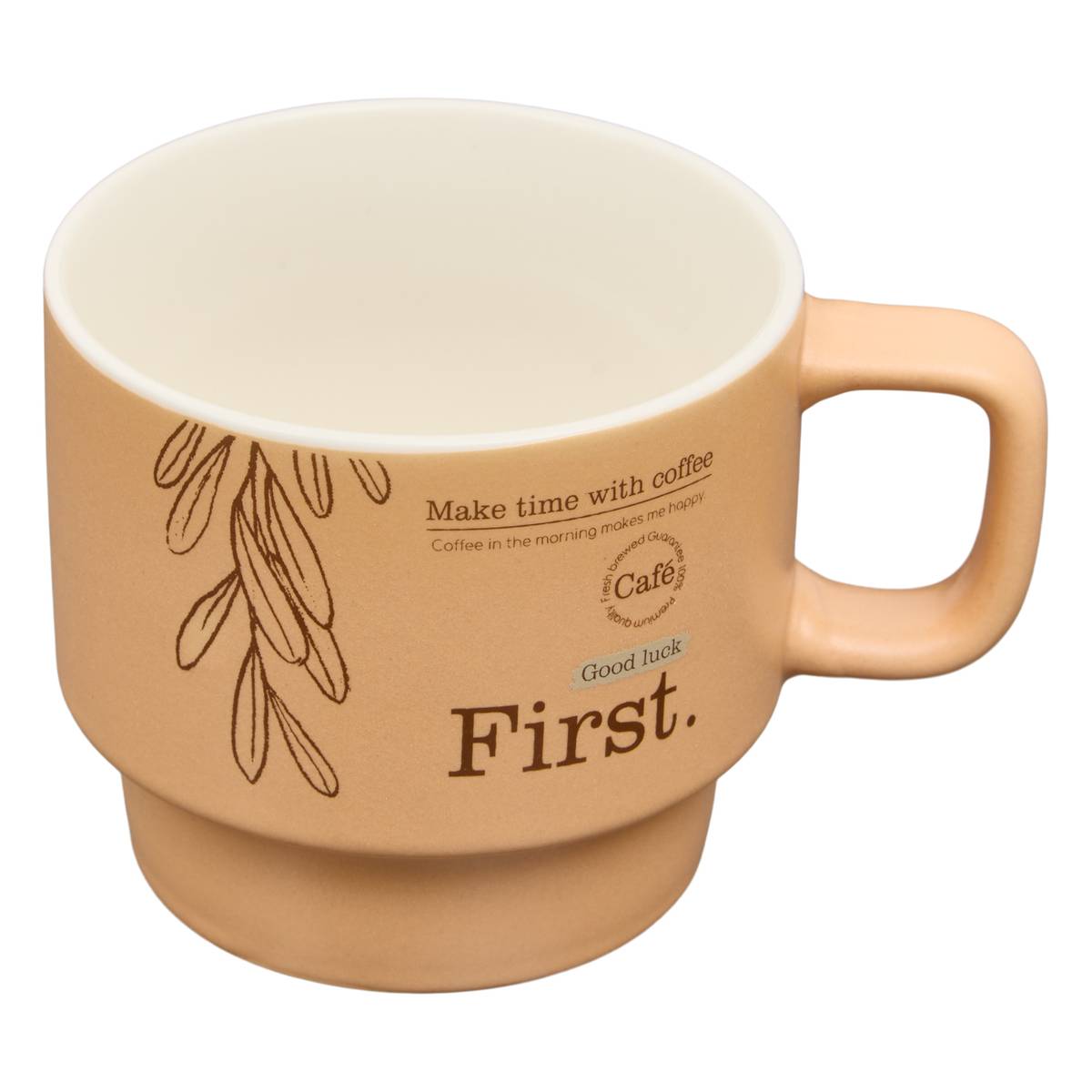 Taza con soporte "Wellness" 220 ml, Porcelana, Multicolor Multicolor