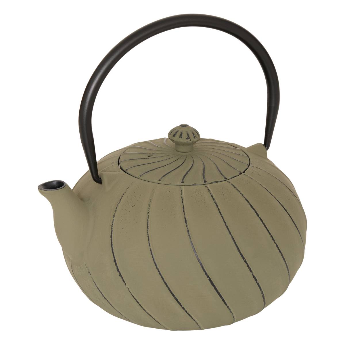 Tetera "Yama" 1200 ml, Hierro fundido, Verde caqui Verde caqui