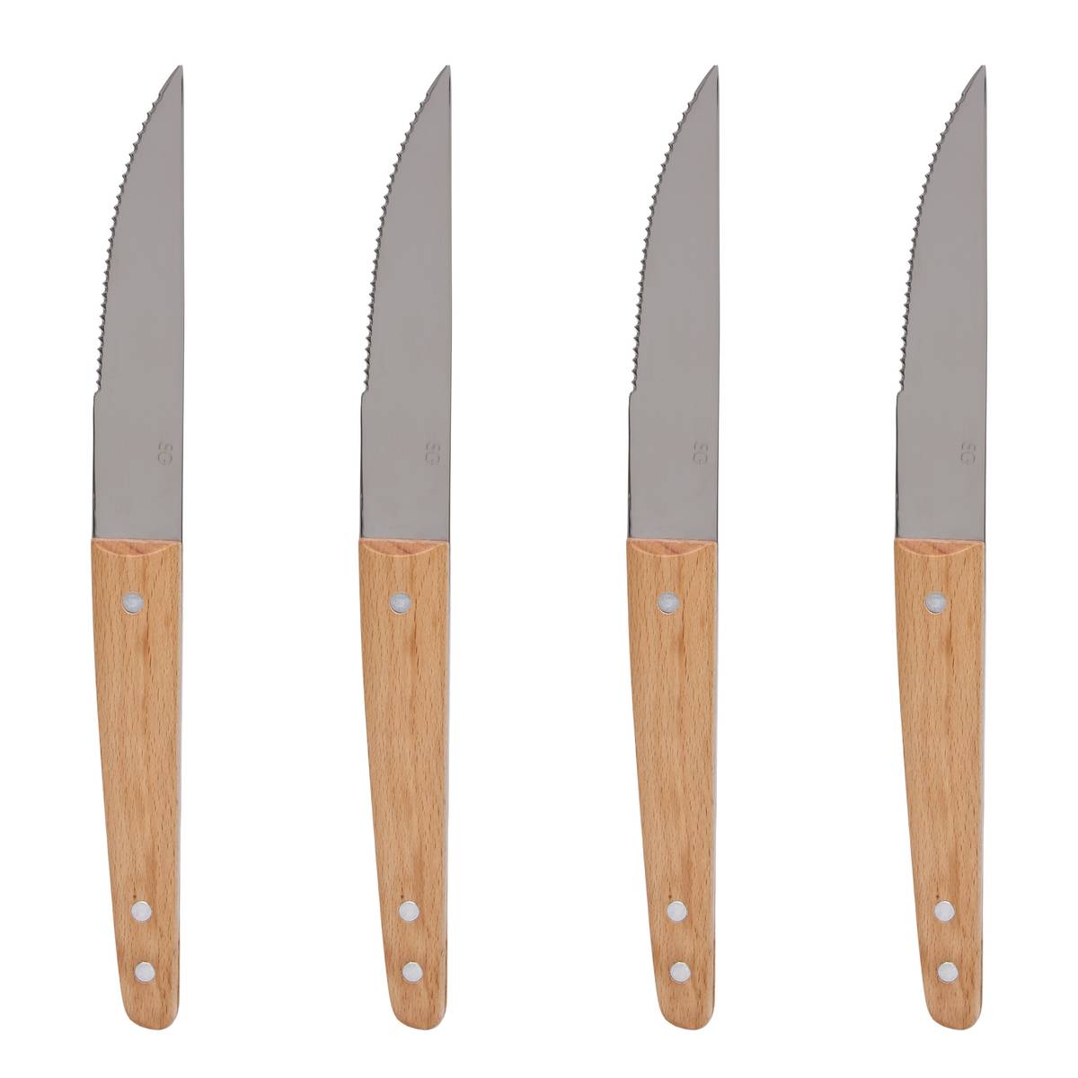 Lote de 4 cuchillos de carne "Elegance" Marrón Marrón