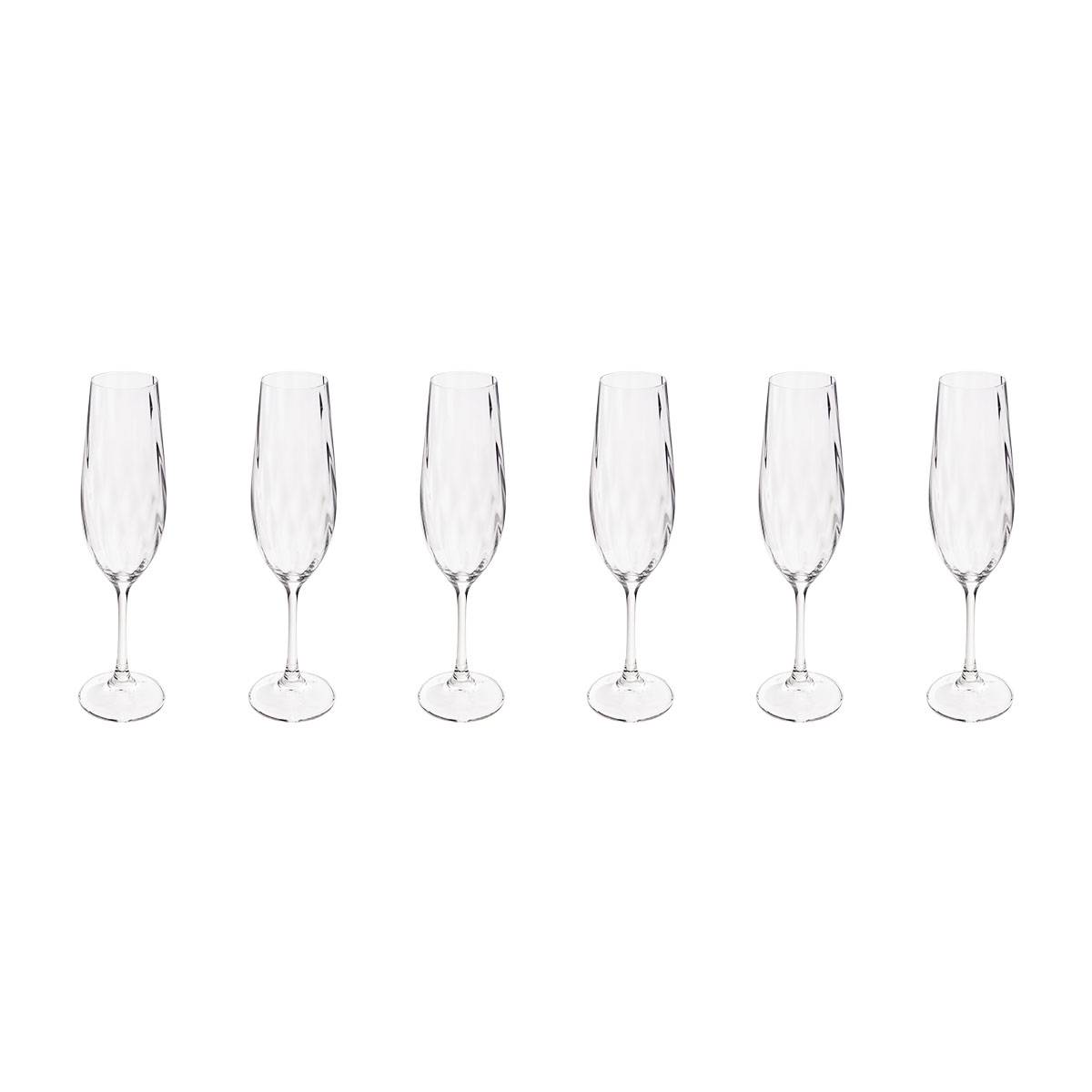 Lote de 6 copas de champán "Neva" 260 ml, Cristalino, Transparente Transparente