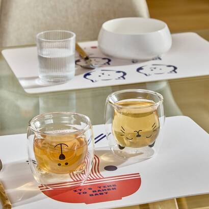 Set de taza "nature" 250 ml, vidrio, transparente