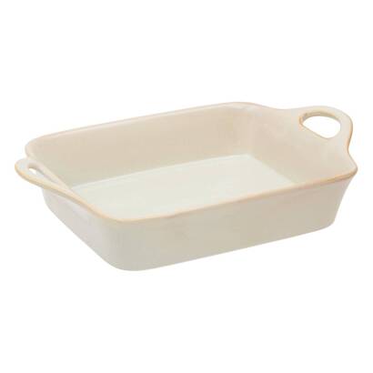 Fuente rectangular para horno "tierra desconocida" gres, 28,8x18,5 cm, beige