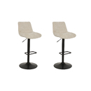 Lote de 2 taburetes de bar giratorios "Cirea" Acero, Crema, H.105 cm Crema