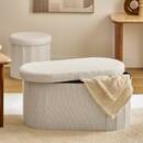Puf doble "Fink" 76x38 cm Blanco