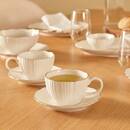Taza con platillo "Daphne" 130 ml, Porcelana, Blanco Blanco