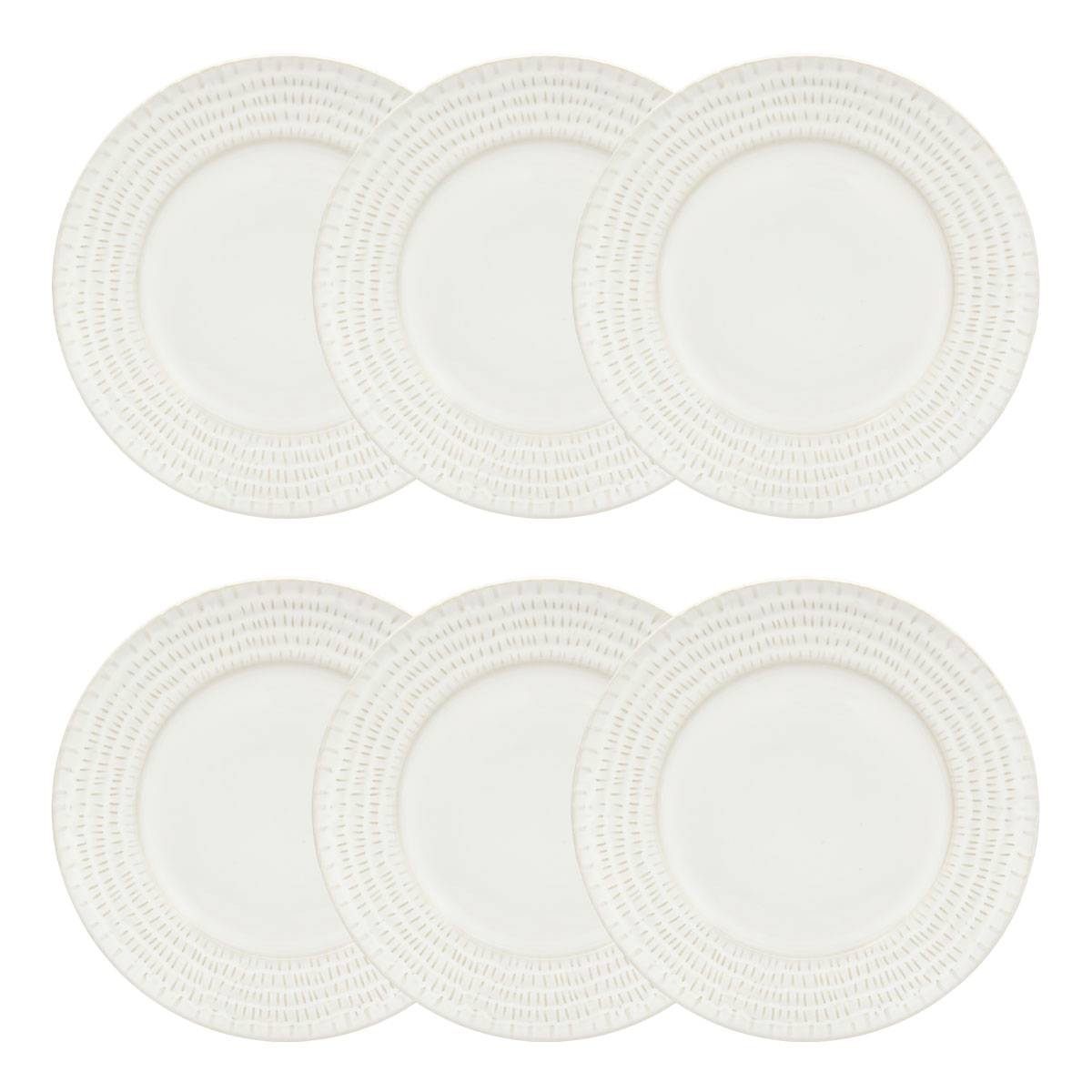 Lote de 6 platos llanos "Camille" Gres, D.27,5 cm Blanco
