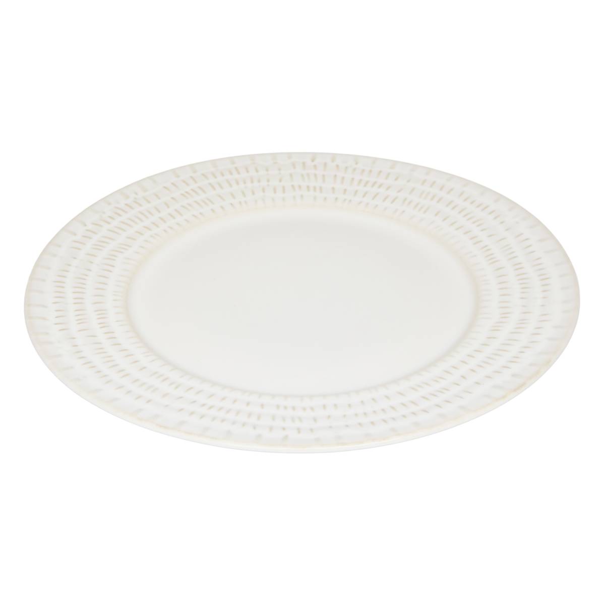 Lote de 6 platos llanos "Camille" Gres, D.27,5 cm Blanco