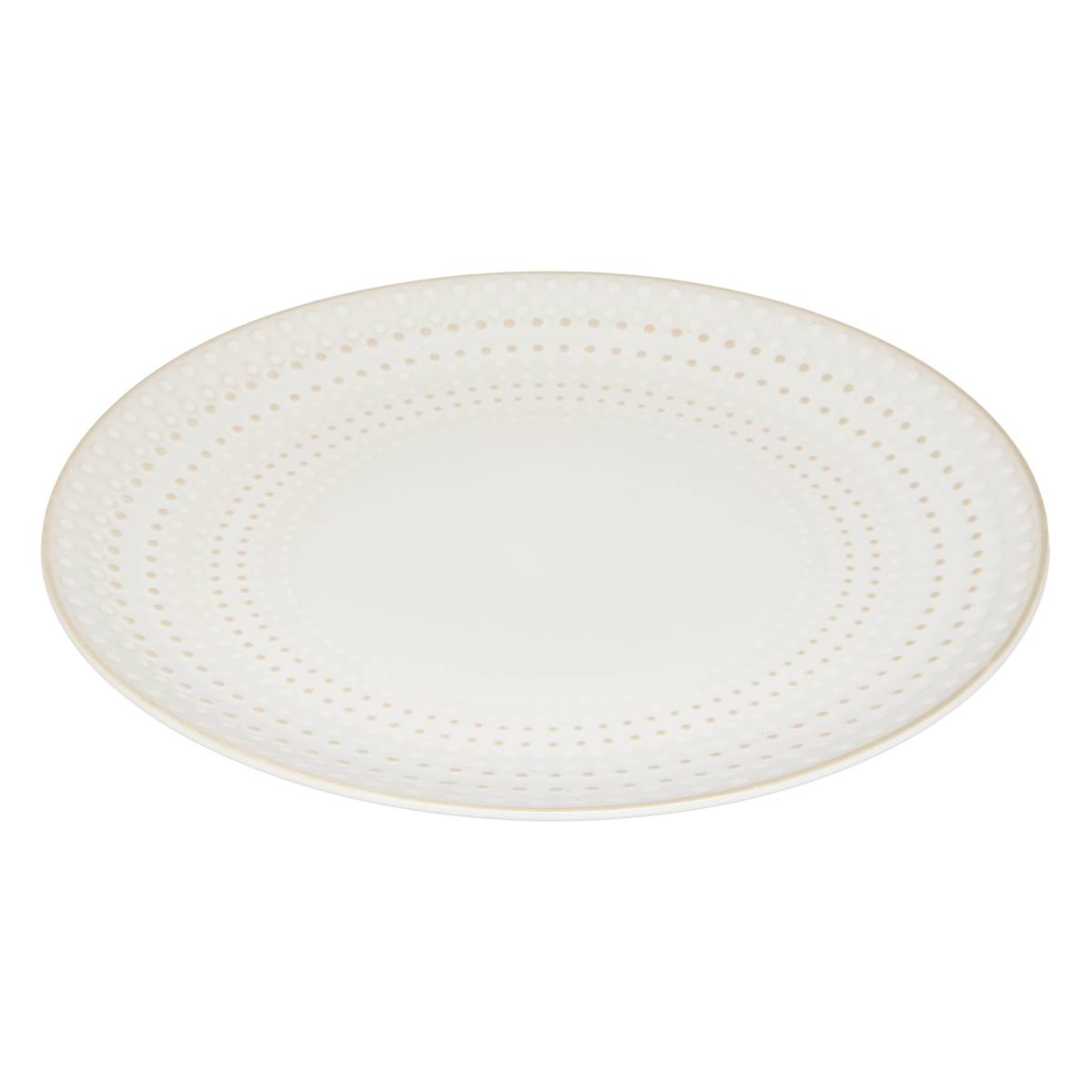 Lote de 6 platos llanos "Camille" Gres, D.27,3 cm Blanco