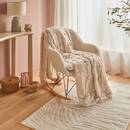 Manta "Boucly" Lino beige, 160x120 cm Beige lino