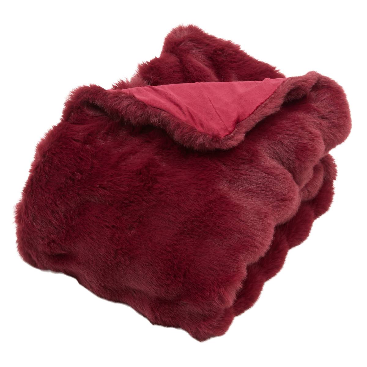 Manta "Zephy" Rojo granate, 160x120 cm Rojo granate