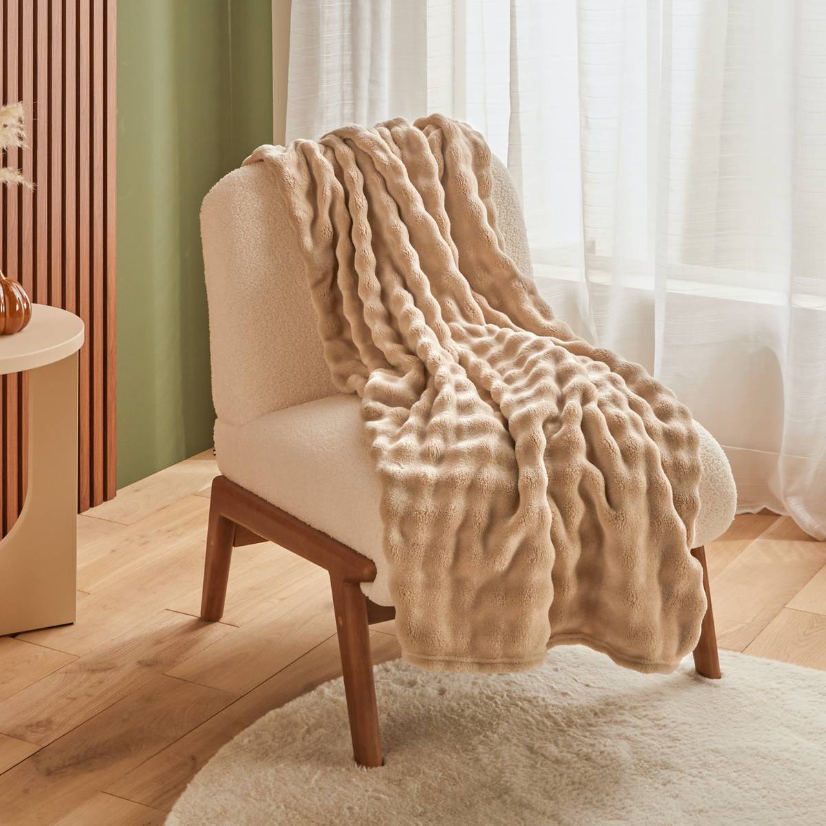 Manta "Zephy" Lino beige, 230x180 cm Beige lino
