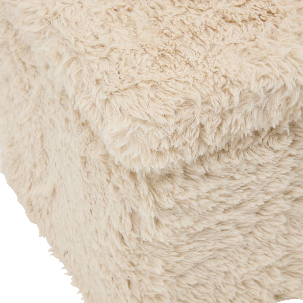 Puf de almacenamiento "Duvia" 38x38 cm Beige lino