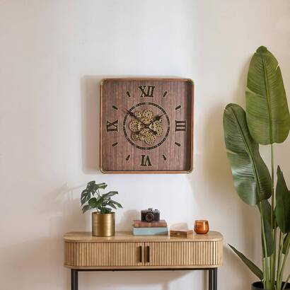 Reloj "archie" marr&oacute;n, 60x60 cm