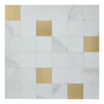 Lote de 2 pegatinas de pared "mina" blanco, 30,5x30,5 cm