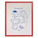 L&aacute;mina enmarcada "Petit dej &agrave; la fran&ccedil;aise" 40x50 cm, Multicolor Multicolor