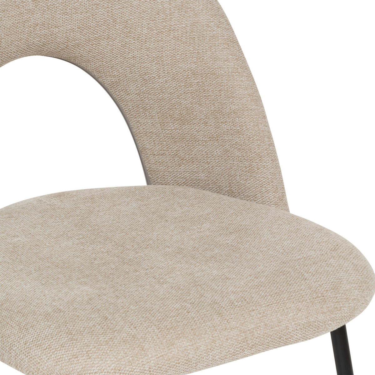 Juego de 6 sillas "Raven" Acero, Beige Beige