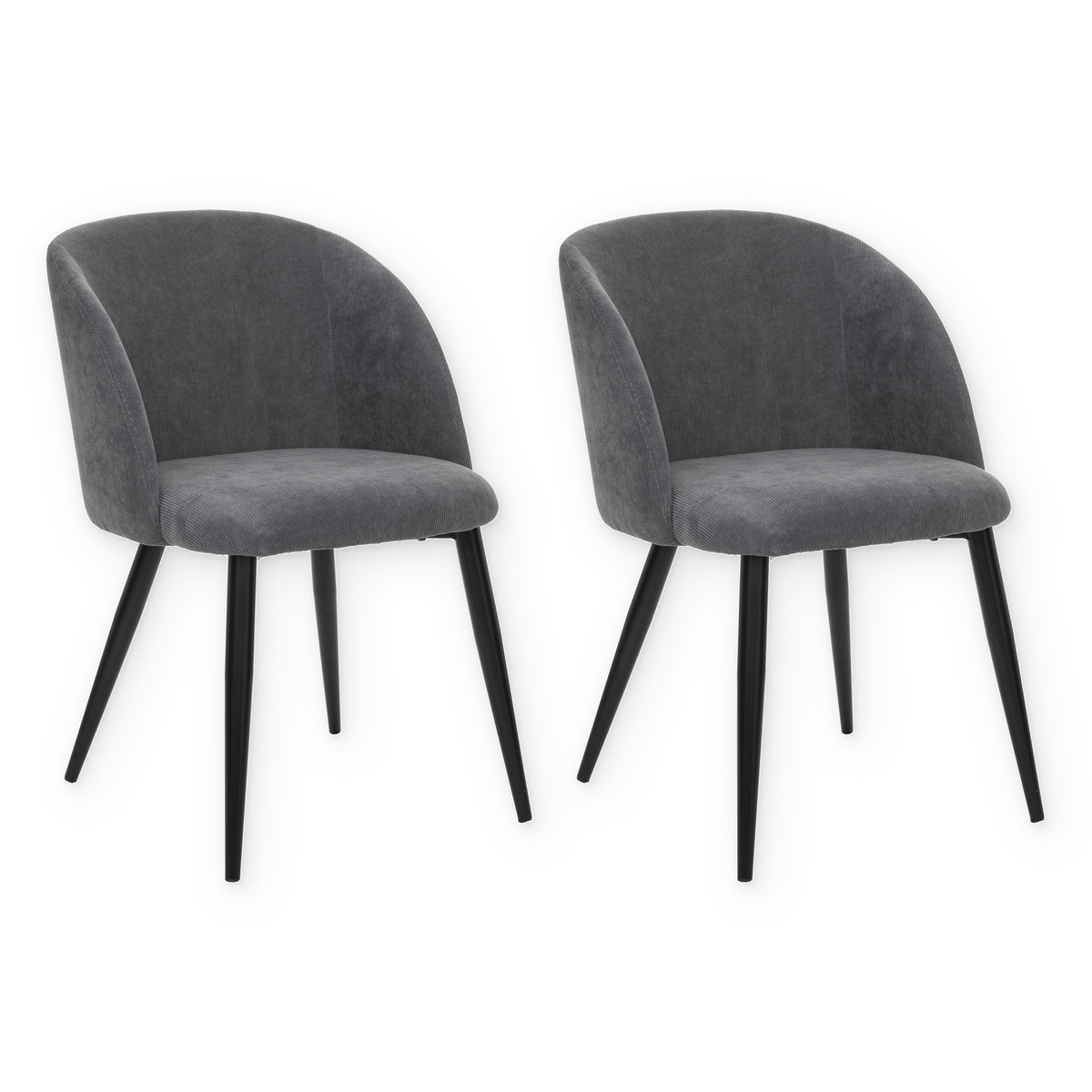 Juego de 2 sillas "Celeste" Acero, Gris Gris