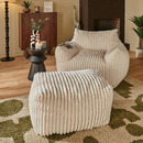 Conjunto sillón XL y puf XL "Muzi" Blanco Blanco