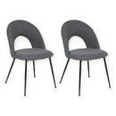Juego de 2 sillas "Raven" Acero, Gris Gris
