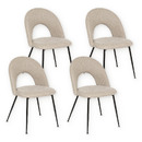 Juego de 4 sillas "Raven" Acero, Beige Beige