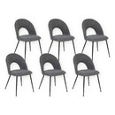 Juego de 6 sillas "Raven" Acero, Gris Gris