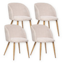 Juego de 4 sillas "Celeste" Acero, Beige Beige 1