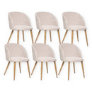 Juego de 6 sillas "Celeste" Acero, Beige Beige 1