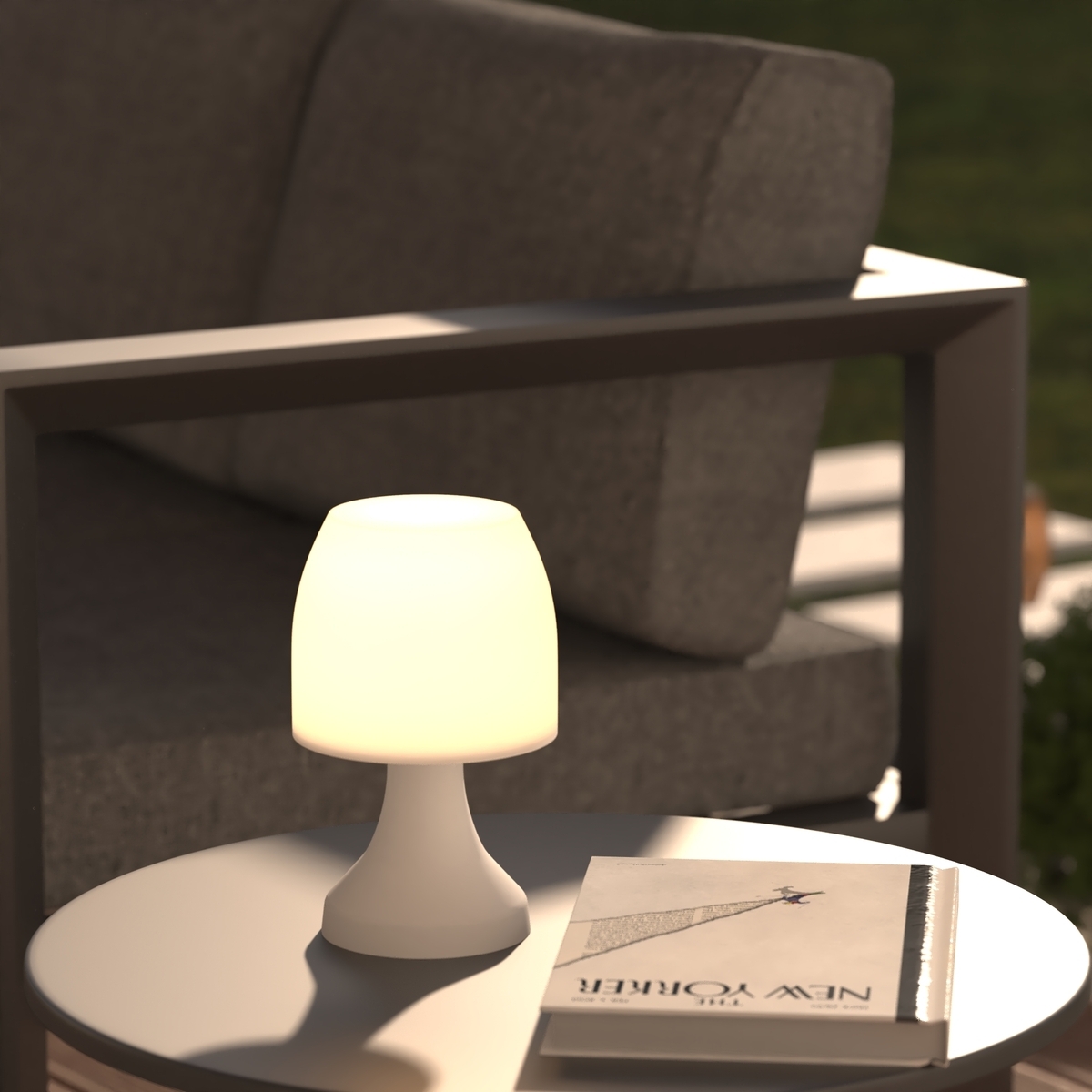 Lámpara de interior y exterior DOKK a pilas Blanca H. 19 cm Blanco