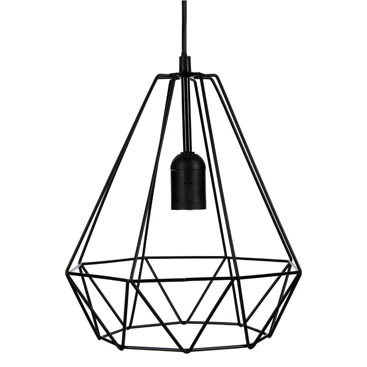 Suspensión de alambre "Drim" Metal negro, D.25 cm Negro
