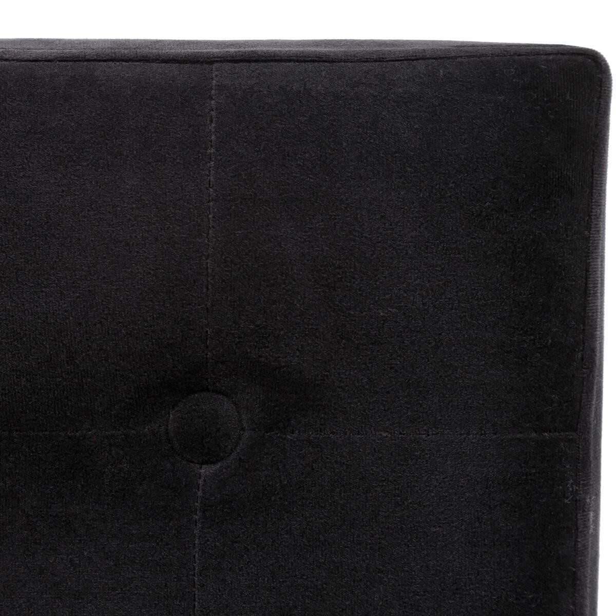 Puf plegable "Lysandre" Terciopelo, Negro, 38x38 cm Negro